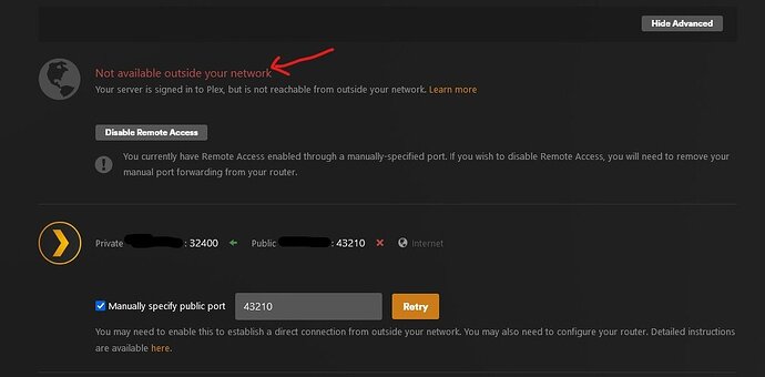 Plex Server disconnected