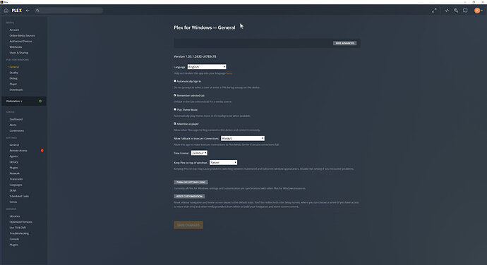 Plex For Windows - Configurations - 2022-01-27_09-15-46