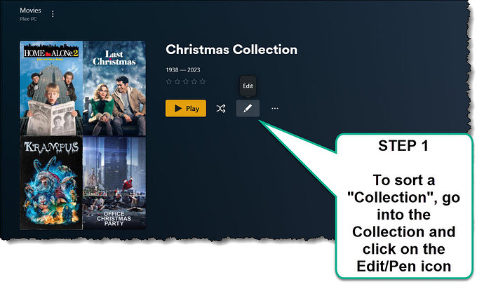 Plex - Collections Edit - Step 1