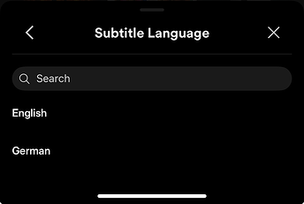 Subtitle language filter