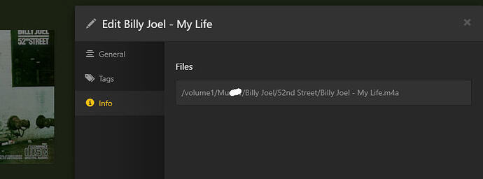 Plex, file Info shows iTunes link2