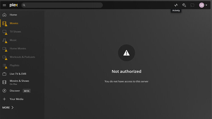 0-Plex Not Authorized