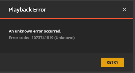 Plex Game Error