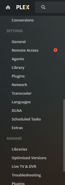 left side bar settings