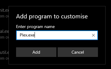 add program name