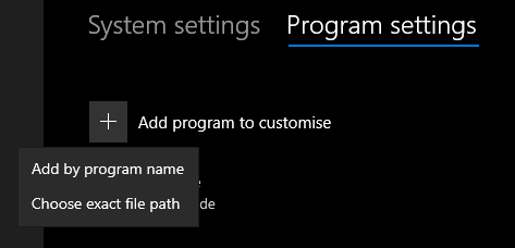 add program by name or path