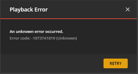 Plex Gaming Error 4