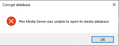 Plex Corrupt Database