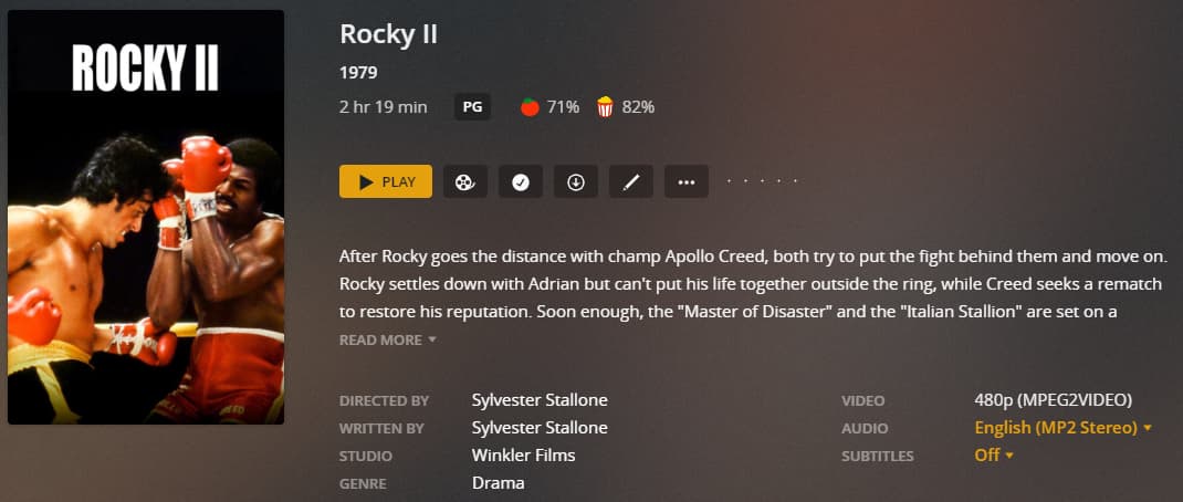 Rocky 2 - Recording Details