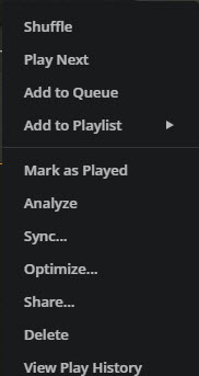 Plex Menu