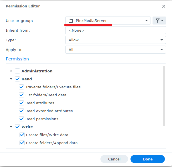 permissions editor
