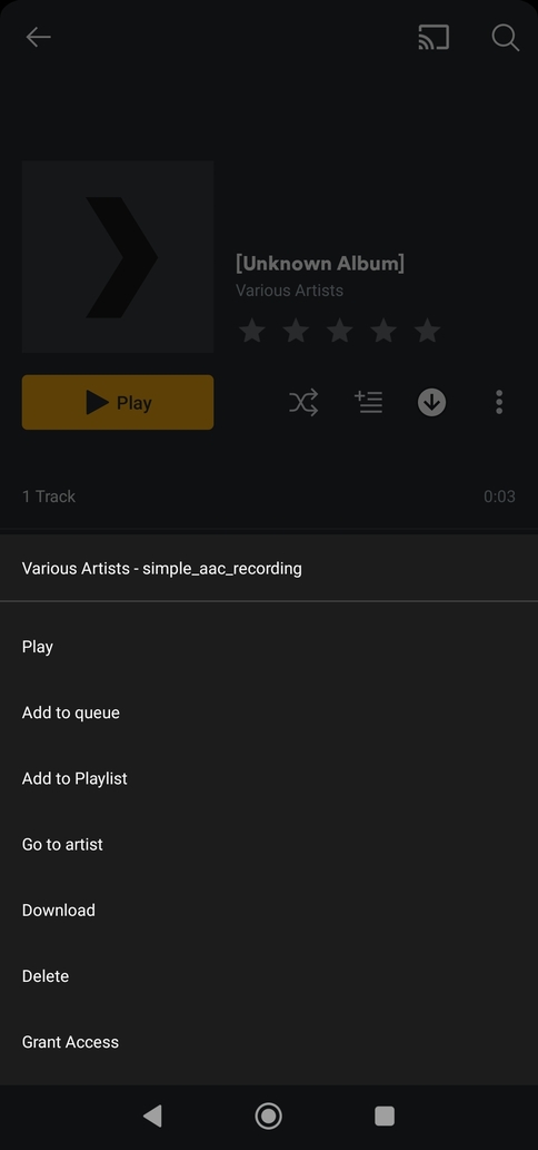 Plex Android missing option to play music video