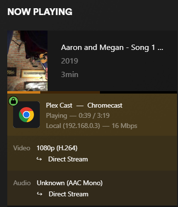 Playing on Chromecast