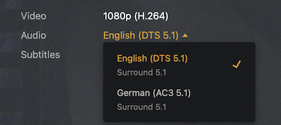 Audio Stream Selection (Plex Web)