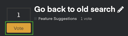 Vote button in a feature suggestion