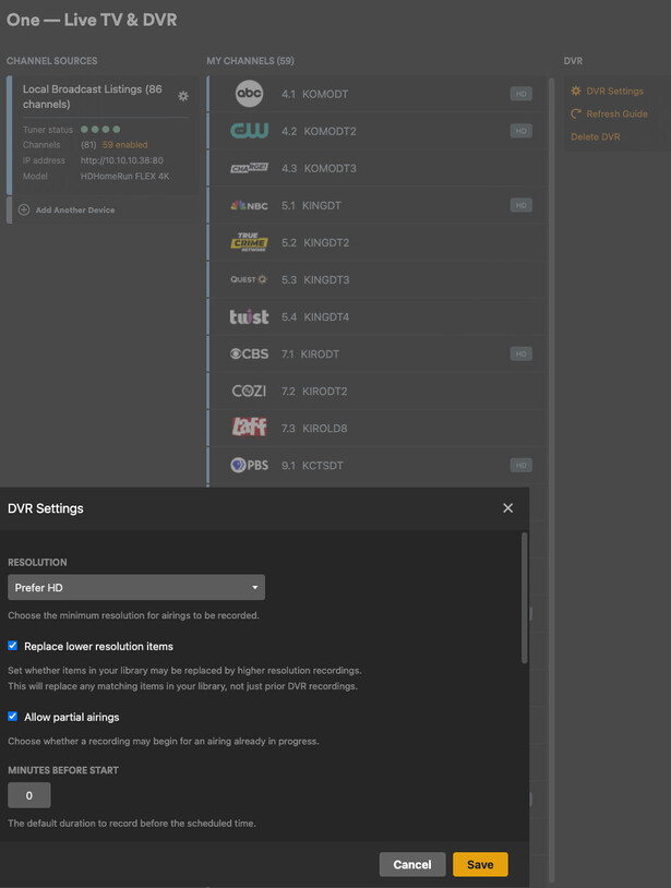 "Replace lower resolution items" DVR Option Default