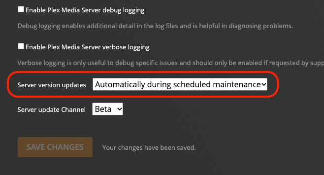 Server Version Update