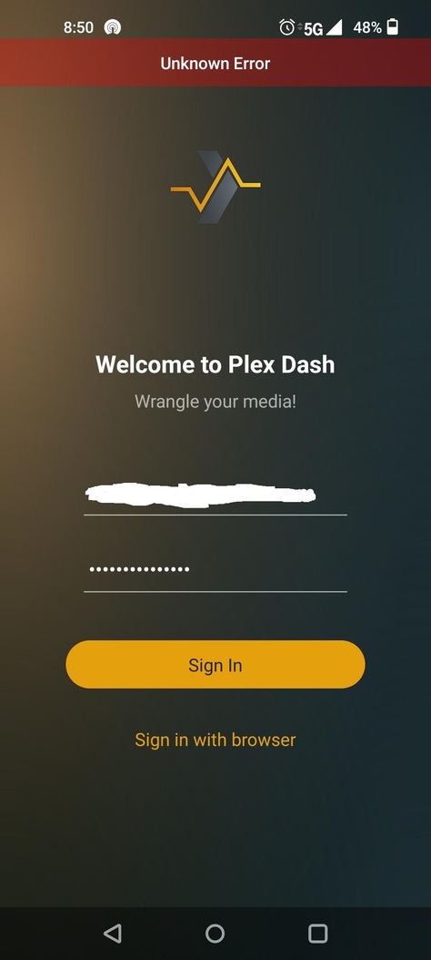 Plex Dash Error