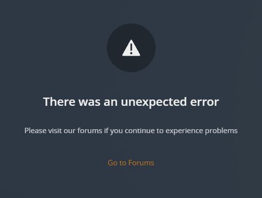 the was an unexepected error