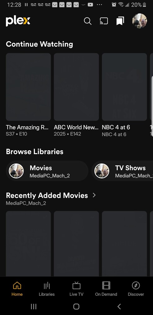 Plex Android No thumbnails