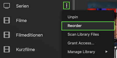Sidebar customization - reorder libraries