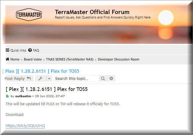 TerraMaster Plex Update
