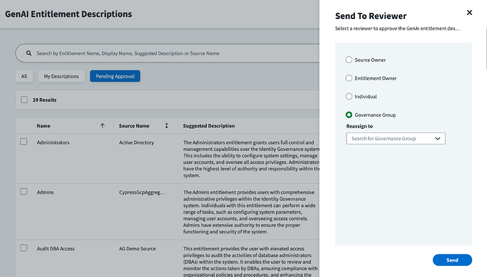 GenAI Entitlement Descriptions - Governance Group