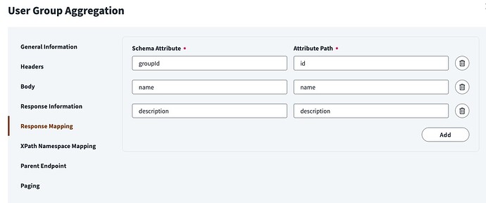 user group aggregation response mapping