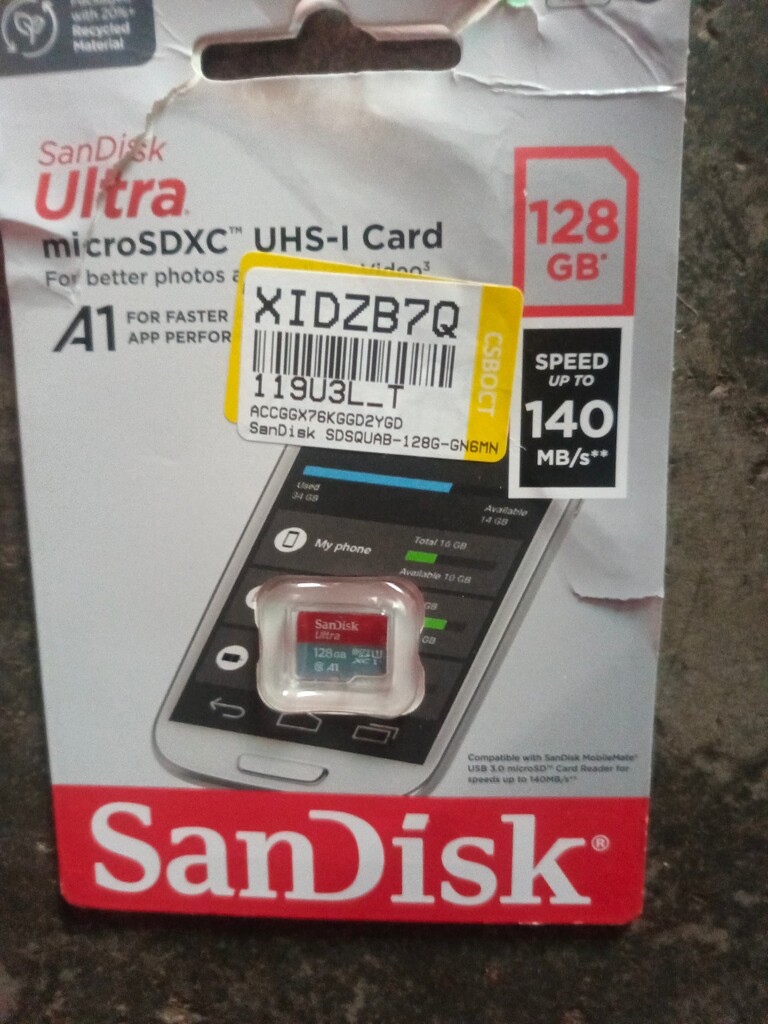 San disk memroy card 128gb is not working Mobile memory, professional