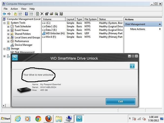 WD after unlocking shows 2 partition out of 3 and starts freezing and then again shows wd unlocker drive only.jpg