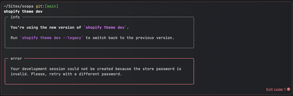 Shopify Cli Error Store Without Active Password Can T Start Theme Shopify Cli Error Store Without Active Password Can T Start Theme