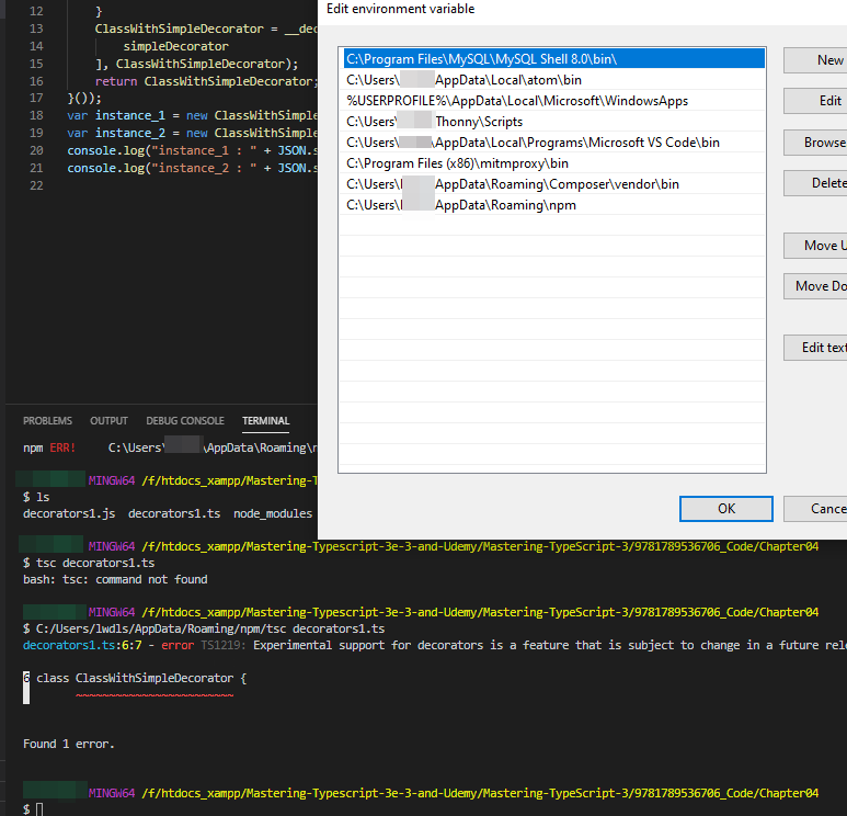 Set Typescript User Env Variables --- Have To Set Tsc Path? I Set But Tsc  Not Work -- Needed Restart? - Javascript - Sitepoint Forums | Web  Development & Design Community