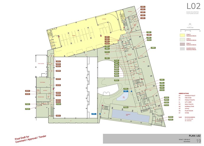 SAMPLE  INTERIOR SIGN LOCATION PLANS