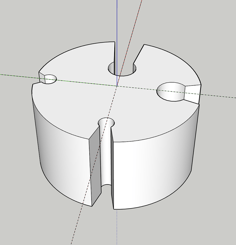 Round edges of a cylinder with extruded shapes SketchUp Free