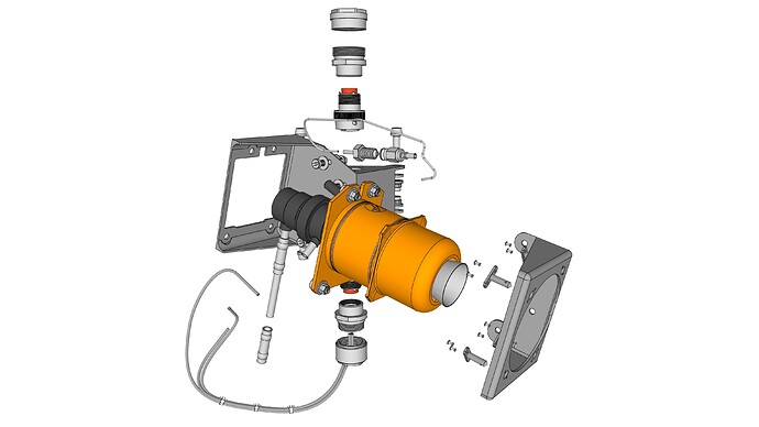 Roll-Control Thruster Mount Assembly Exploded