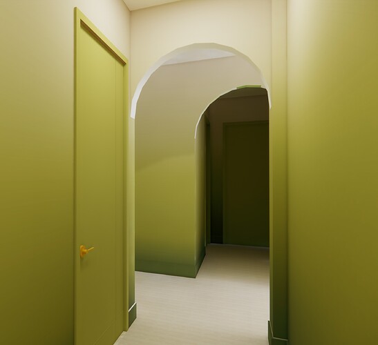 green wallpaper-archway