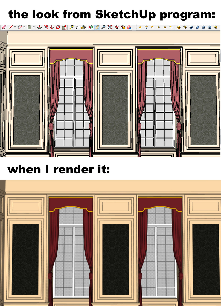 Help, SketchUp color is not working and appears lighter than how it