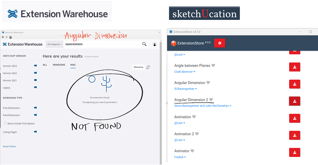 SKP Extension Warehouse vs SketchUcation ExtensionStore which one to