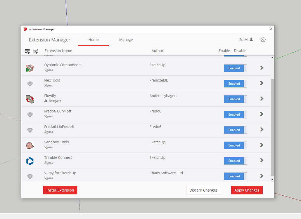 LibFredo6 Menus Disappear Extension Warehouse SketchUp Community