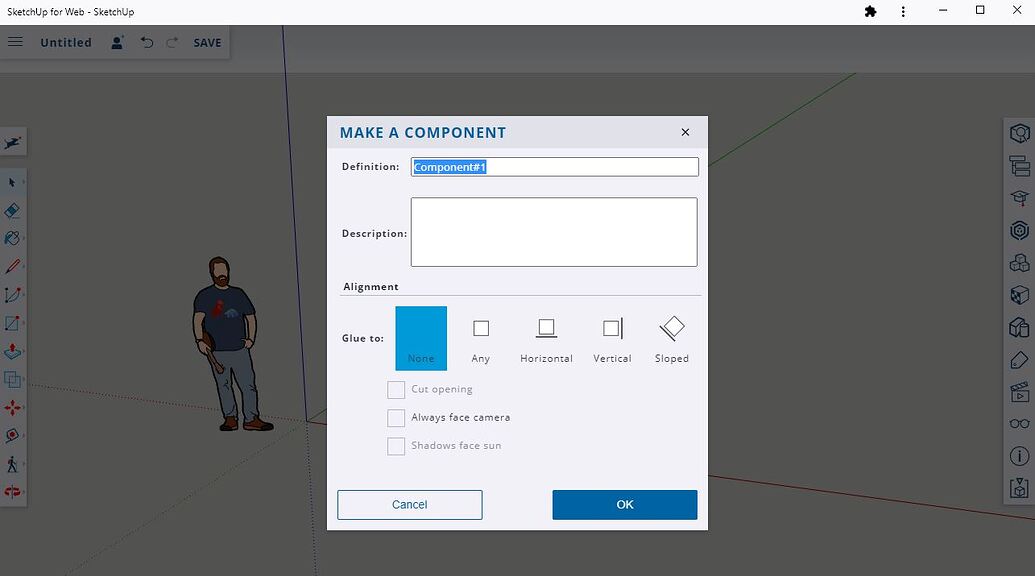Glue availability SketchUp Free SketchUp Community