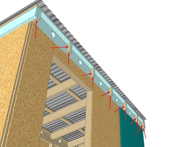 Want to color only certain sections of rafters