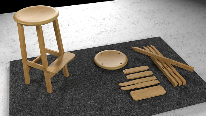 Loom Stool Pine