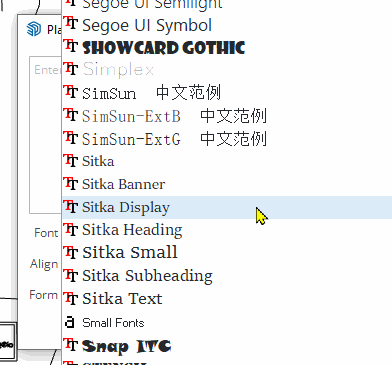sup25 tahoma font options issue