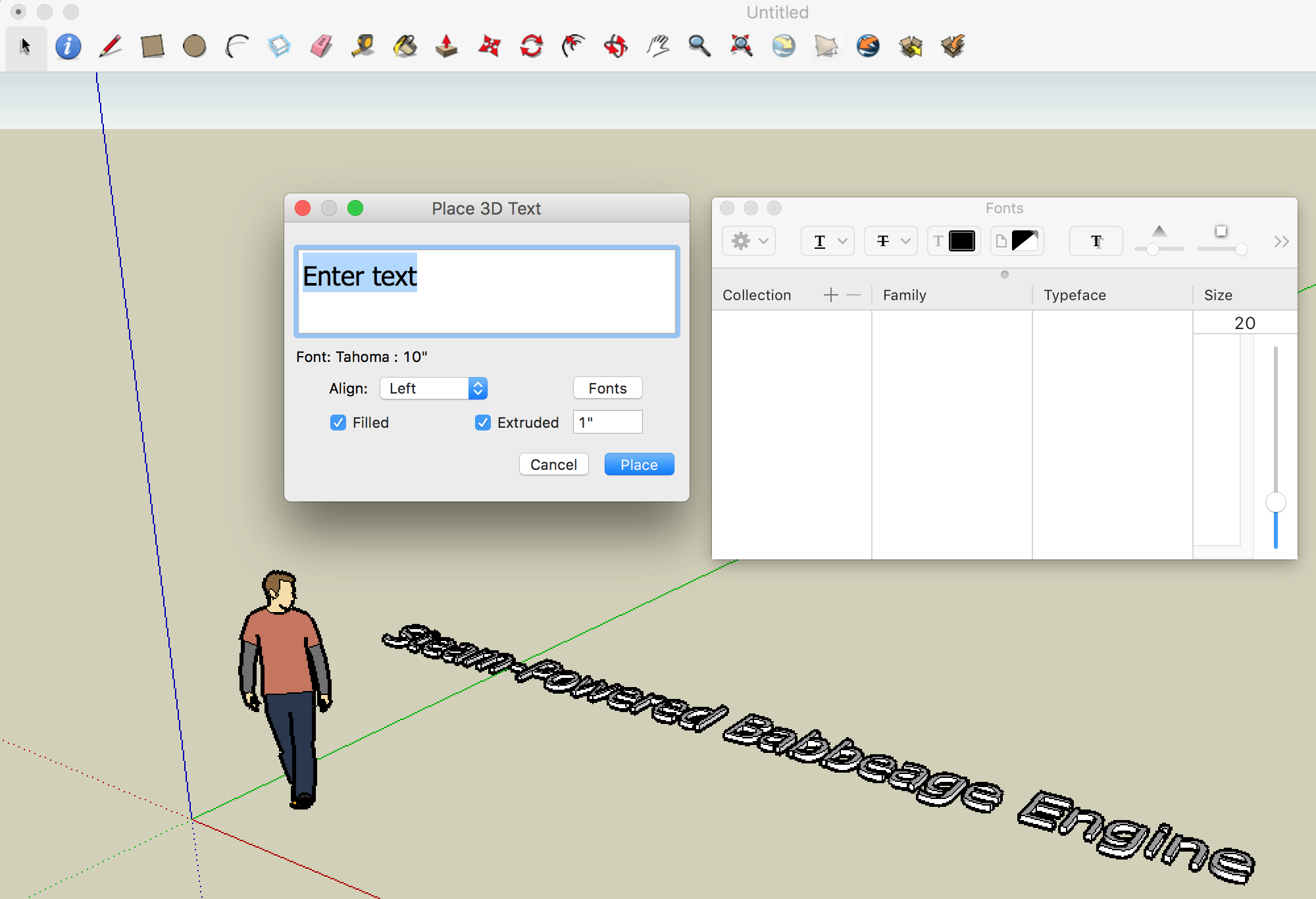 3D Text / Font dialog not working SketchUp SketchUp Community