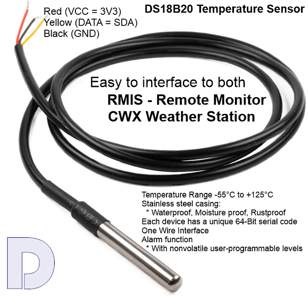 Devices that work with DS18B20 Probe sensors that have working Edge
