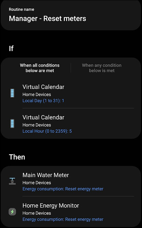 Routine reset home energy meter HEM monthly SmartApps & Automations SmartThings Community