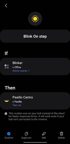 blink on step