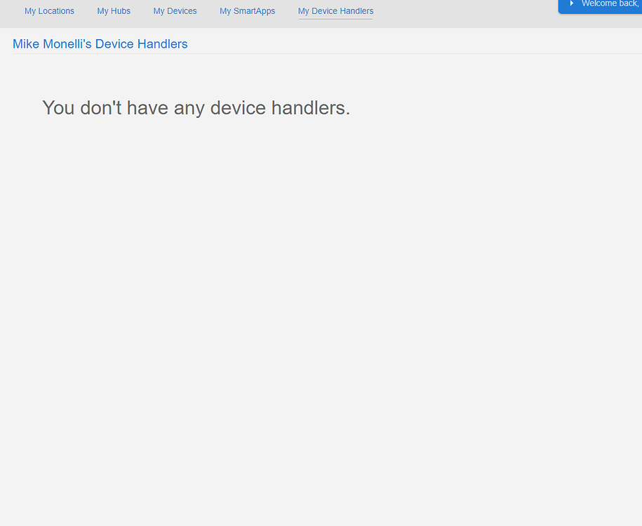 Cant create a device handler Devices & Integrations SmartThings