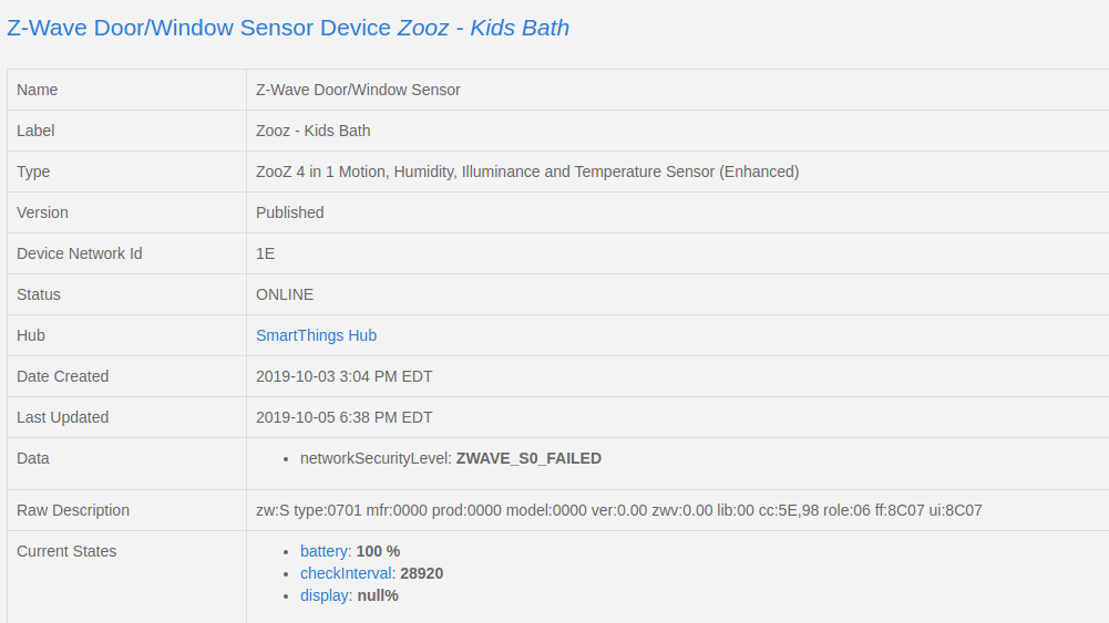 Zooz 4in1 Sensor not working Connected Things SmartThings Community