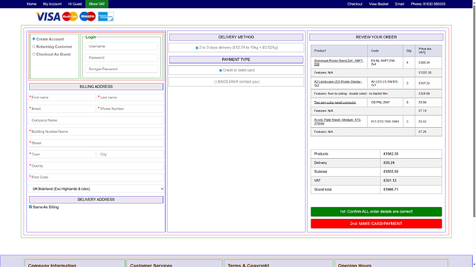 My Website Checkout Page
